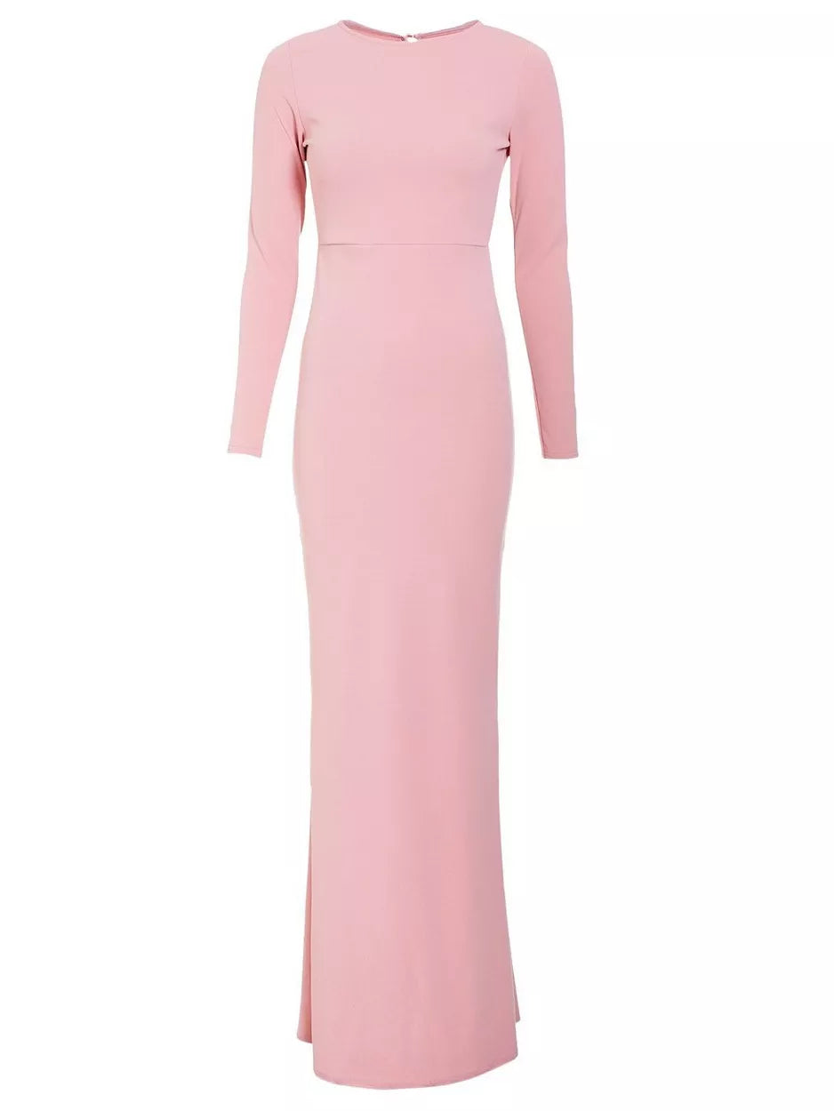 Open Back Sexy Bodycon Blush Pink Dress