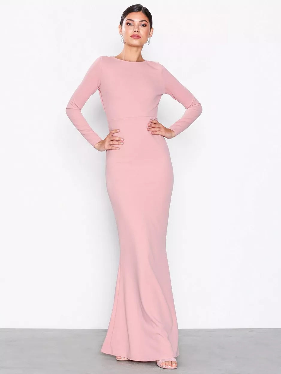 Open Back Sexy Bodycon Blush Pink Dress