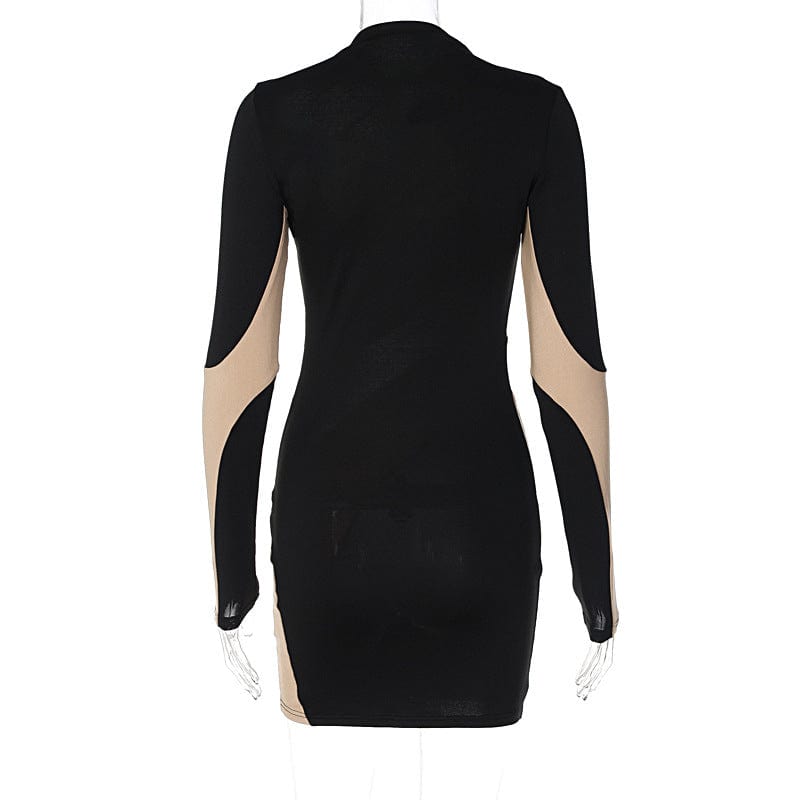 Sexy Two-Tone Bodycon Mini Dress