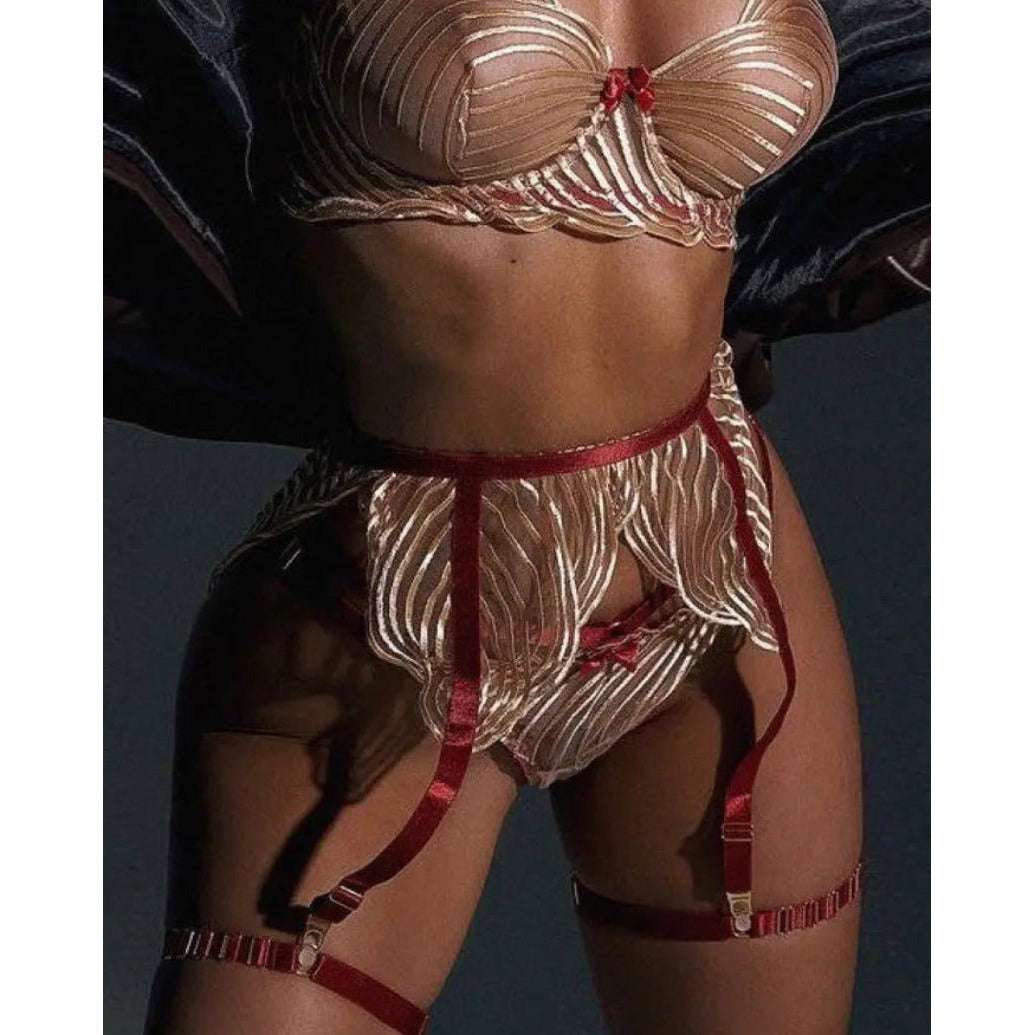 Divine Golden Secret Embroidery Sexy Set - Expressive Boutique