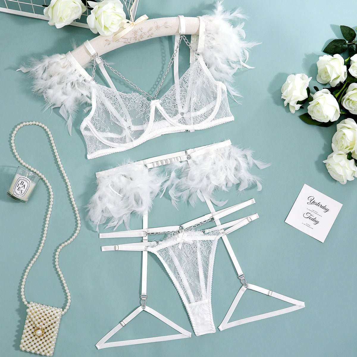 Fifty Shades Of Love 3 Piece Garter Set - Expressive Boutique