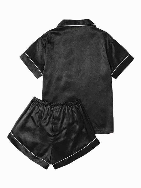 Satin Silk Short Sleeve Sexy PJs