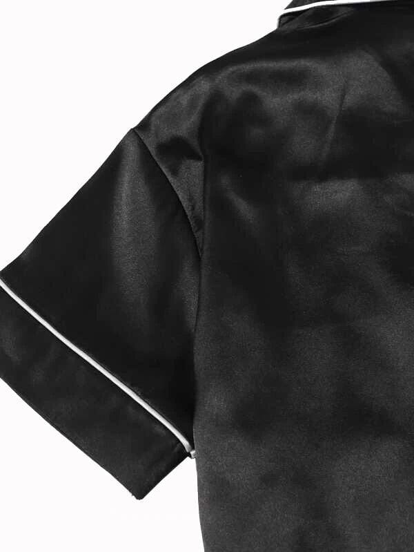 Satin Silk Short Sleeve Sexy PJs