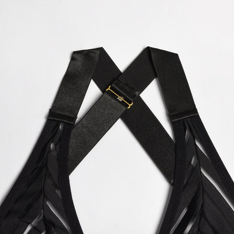 A Dime Piece Garters Glove Black Bodysuit - Expressive Boutique