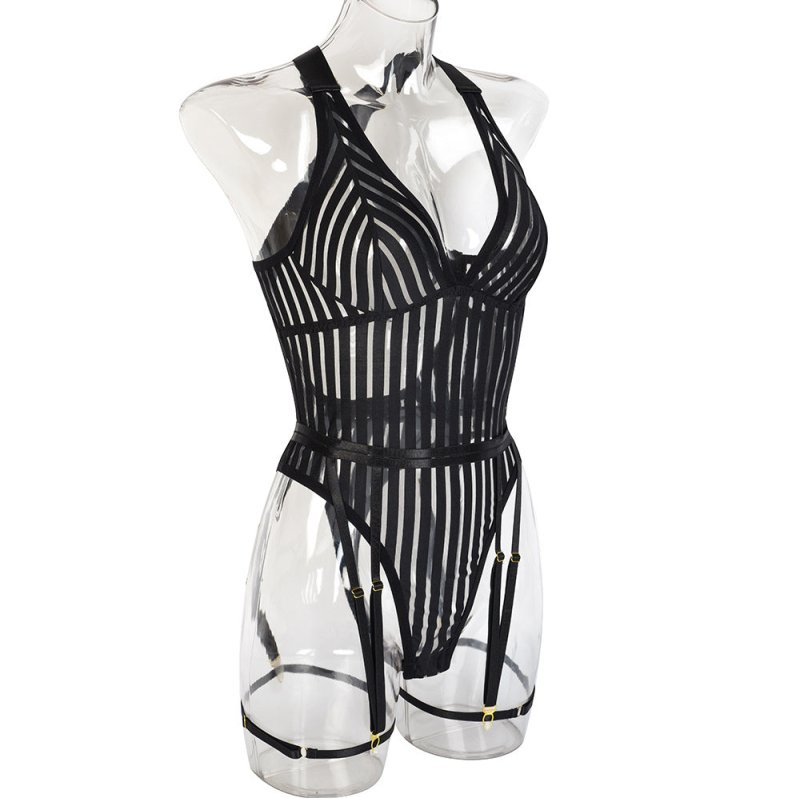 A Dime Piece Garters Glove Black Bodysuit - Expressive Boutique