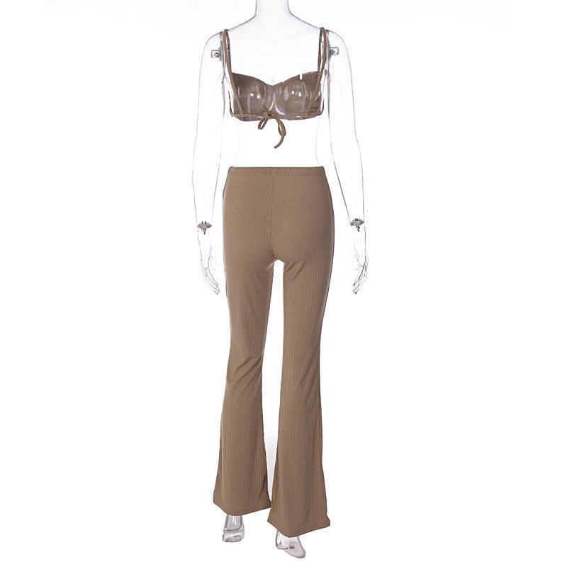 High Waisted Ruby Fabric Co-ord Set - Expressive Boutique
