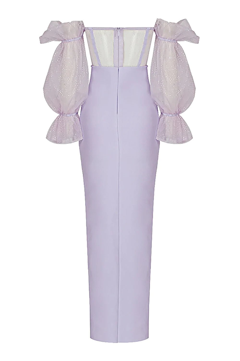 Lilac Bandage Shaping Puff'd Dress - Expressive Boutique