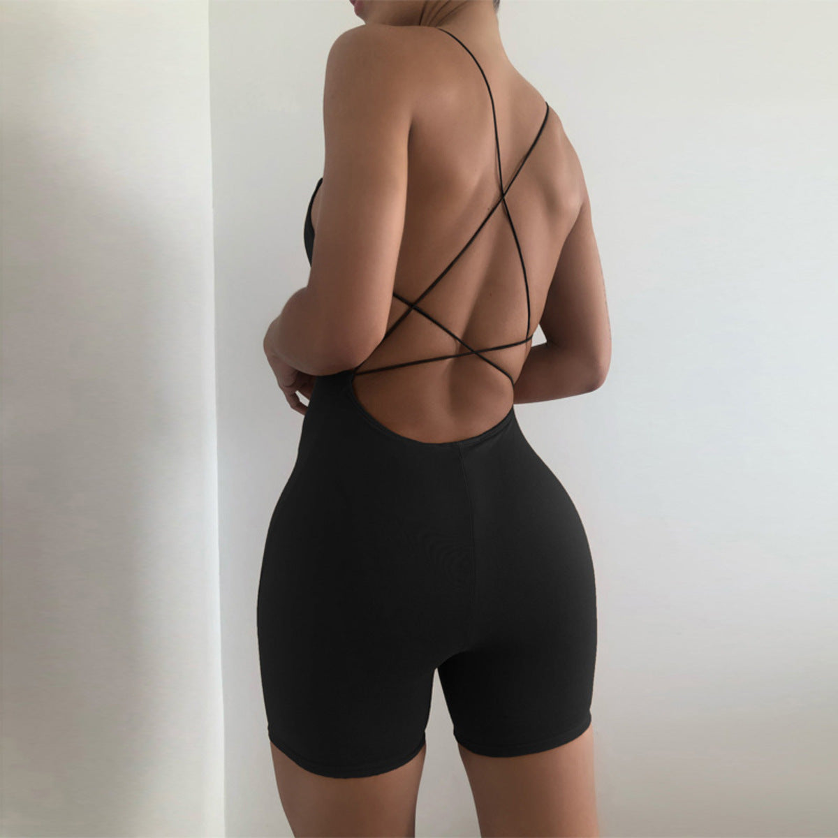 Strappy Open Back Cut-Out Sexy Romper