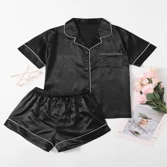 Satin Silk Short Sleeve Sexy PJs