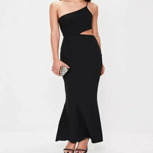 Miss Me Cut Out One Shoulder Maxi Dress